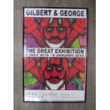 A Gilbert and George framed "The Great Exhibition Luma Arles 2018" art exhibition poster,