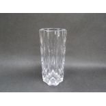 A KOSTA clear glass vase with moulded facet sides. Marked "Kosta 47366 Si 9p" to base.