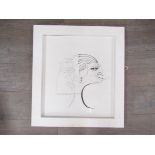 SPATE HUNTERMANN (ROBERT HUNT 1934-2014) A framed and glazed drawing titled "Head in Ink" signed