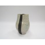 TIM ANDREWS (b.1960): A studio pottery raku vase, smoked crackle detail.