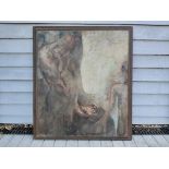 IAN McGUGAN (Canadian/British b.1932) A framed oil on board, nude figures, titled 'Legacy'.