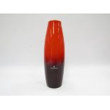A Scheurich Amano red lava glaze vase. Labelled.