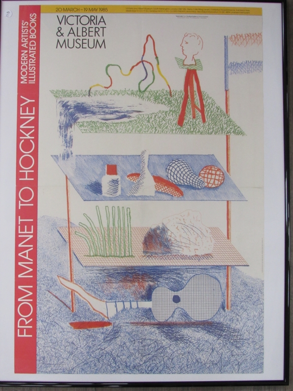 A David Hockney "From Manet to Hockney" framed original 1985 art exhibition poster featuring image - Image 2 of 2