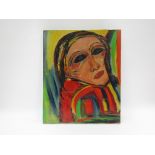 MALOU GARNAVAULT (XX): An oil on canvas portrait of a woman. Printed name verso.
