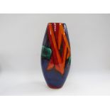 A Modern Poole Pottery Graffiti pattern vase, marks to base,