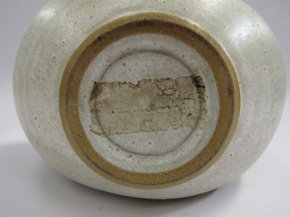 PETER LANE (b.1932) A studio pottery stoneware bowl with painted green line detail. - Image 3 of 3