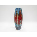 An Anita Harris Pottery vase. Trial piece, landscape with trees. Printed marks to base. 25.