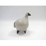 TESSA FUCHS (b.1936) Studio pottery sheep figure. Potter's mark to underside. 10.