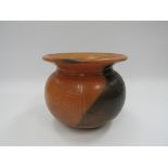 Studio pottery vase with burnished glaze, impressed HC mark to base and dated 1991.