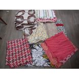 A collection of 1950's-60's fabric lengths, curtain panels etc,