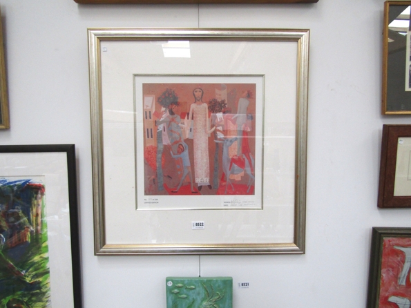 JAMES CATFORD (XX/XXI): A framed and glazed limited edition print of figures. Pencil signed and No.