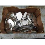 A box of mixed mirrors including chromed etc