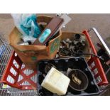 A tray of mixed spares including MG Magnette ZA spares and carburetors including Zenith,