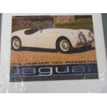 A framed and glazed photograph of a 1939 Jaguar SS 3.