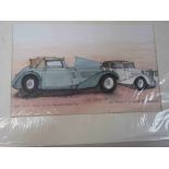 Five mixed size prints including a 1956 New Drophead Coupé,