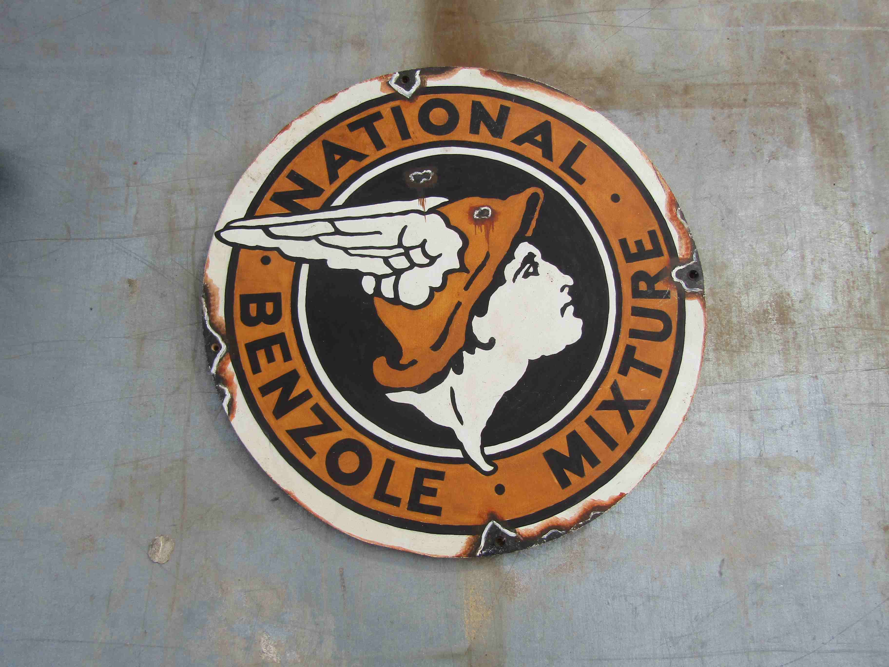 A National Benzole advertising sign - 45cm diameter