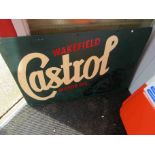 A hand painted iron Castrol Oil sign 67cm x 100cm