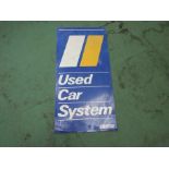 A Fiat tin sign 'Used Car System' 92cm x 46cm