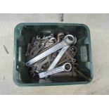 A box of mixed spanners etc