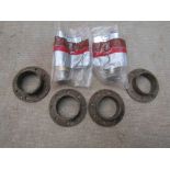 Two shackle pins and bushes for Rolls-Royce 20HP with four exhaust pipe flanges for same