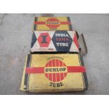 Two boxed Dunlop inner tubes and one Indian example
