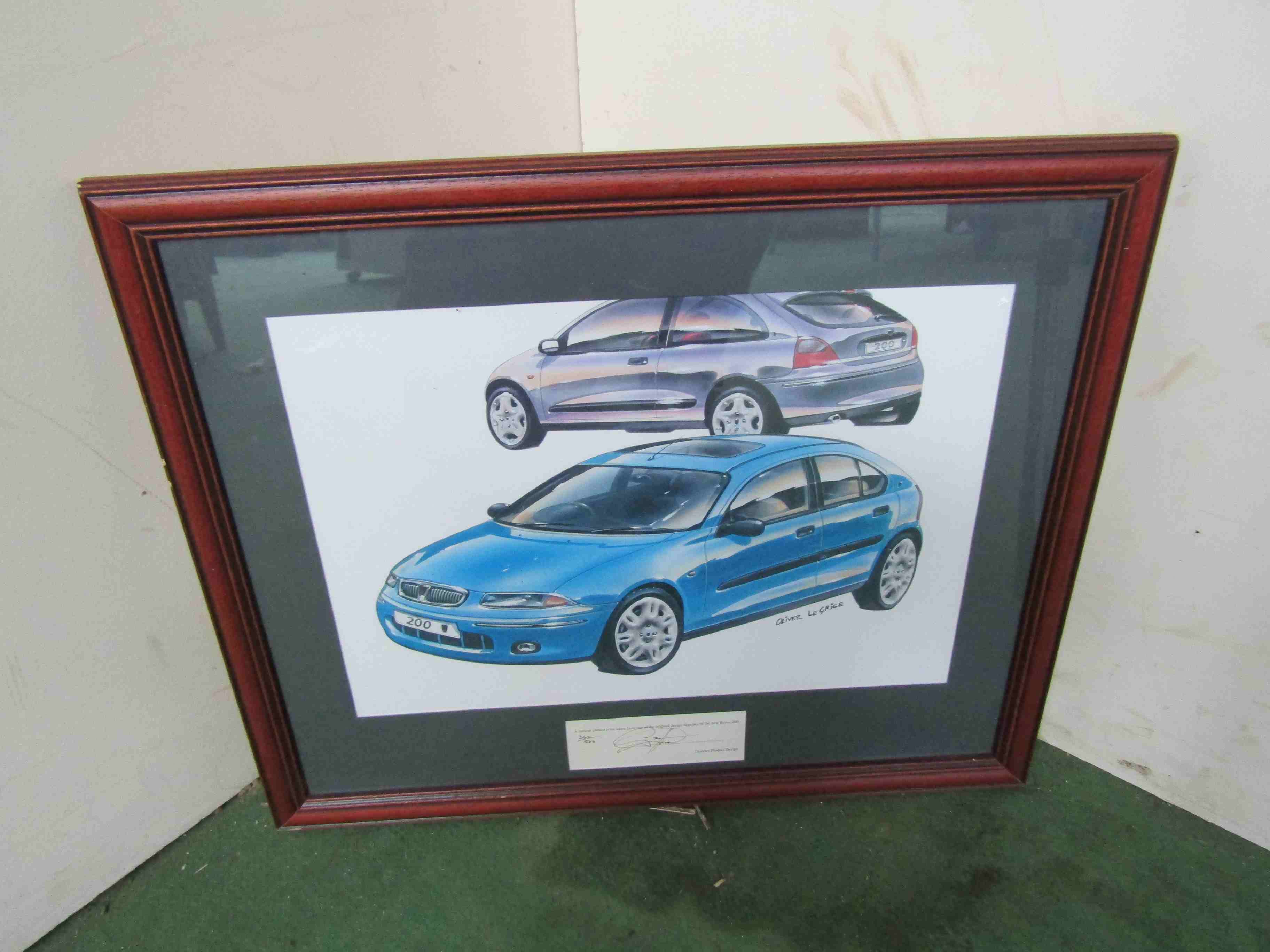 A framed and glazed limited edition print of a Rover 200 No.
