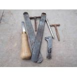 A collection of vintage tools including a Lucas "Girder" adjustable spanner as fitted to vintage