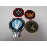 Four motorcycle club badges 'Norwich Viking M.C.C.', 'West Essex M.C.C.', 'Derby Phoenix M.C.C.