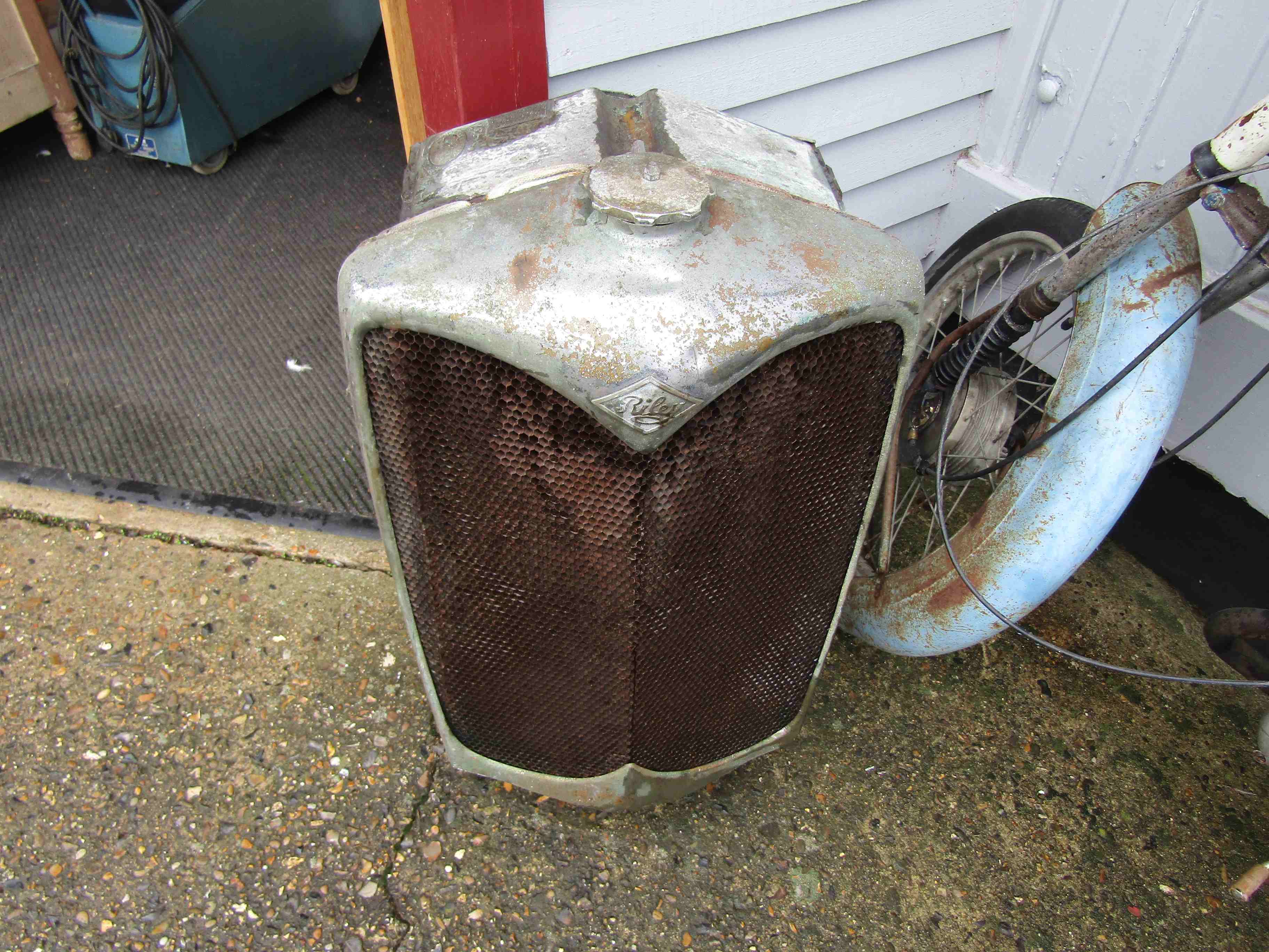 A chromed Riley vintage radiator