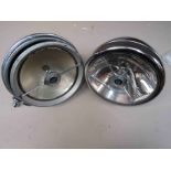 A pair of chromed Lucas "King of the road" headlamp's,