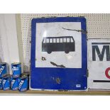 An enamelled bus sign,