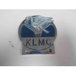 A Kings Lynn motor club car badge stamped J2225 to verso