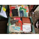 Two boxes of mixed owners manuals etc including Jaguar 3.