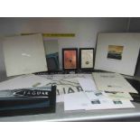 A quantity of Jaguar related ephemera including XJ6 2-4 wall chart and two plaques