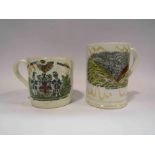 Two Sunderland mugs including Agamemnon in stormy seas and Ancient Order of Foresters