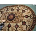 A modern rug with central lozenge design,