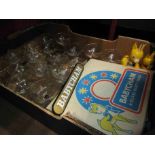 A collection of boxed and loose Babycham glasses, plastic figures,