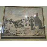 An 18th Century engraving of Scole Country Inn, framed and glazed,