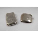 Two silver vesta cases