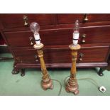 A Circa 1930's pair of painted wooden table lamps,