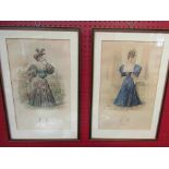 A pair of 19th Century French fashion prints,