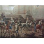 The First Steeple-Chase on Record, by Henry Alken 1839, hand coloured engraving, framed and glazed,