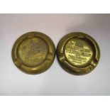 Two brass ashtrays