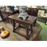 A 17th Century carved oak joint stool,