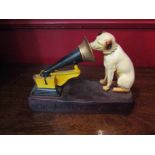 An HMV figurine of Nipper and gramophone