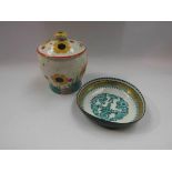 A Susie Cooper lidded sugar pot and an Austrian dish