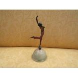 A 1920's Art Deco dancer on marble base,