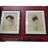 A pair of portraits of ladies, Alfred.W.