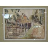 F RICHARDSON 1944; Flatford Mill Cottage, watercolour, framed and glazed,