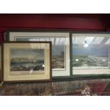 Two framed and glazed prints of Brancaster, signed Shirley Grant,
